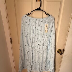 No Boundaries Sky Blue Floral A-Line Skirt